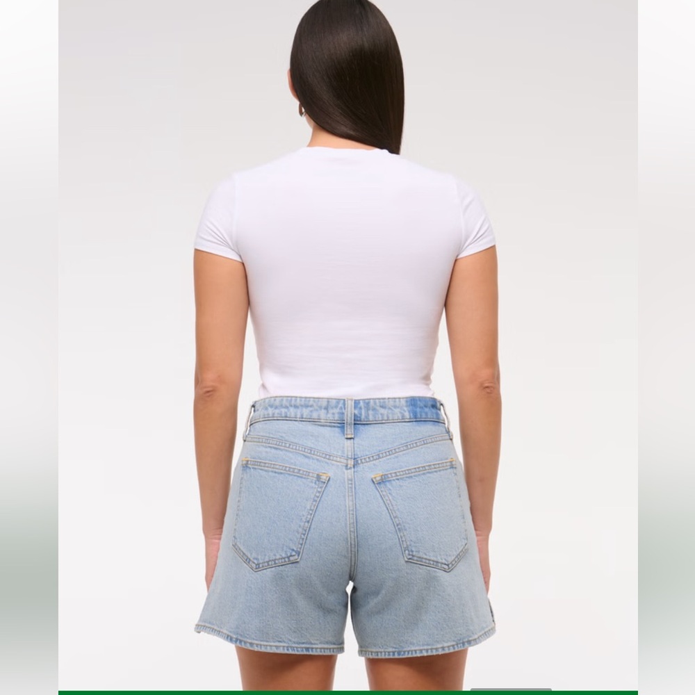 Abercrombie & Fitch Light Blue Jean Shorts - Dad Shorts - Curve Love - Picture 6 of 14